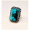 Image 1 : RECTANGULAR CUT NATURAL TURQUOISE RING,
