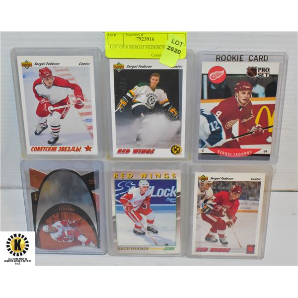 LOT OF 6 SERGEI FEDEROV CARDS