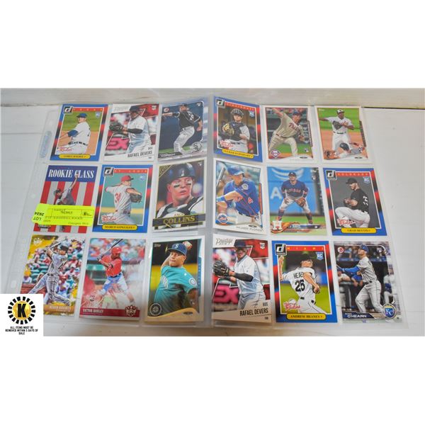 LOT OF 18 BASEBALL ROOKIE CARDS