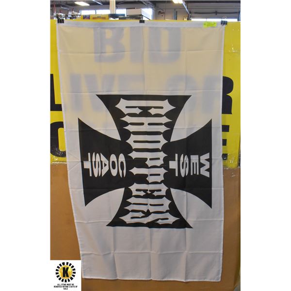 IRON CROSS WHITE CHOPPERS FLAG,3 FT BY 5 FT