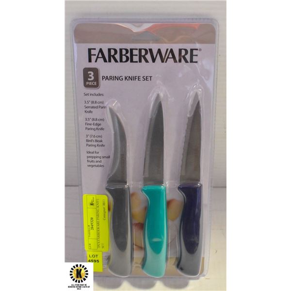 3PCS FARBERWARE PARING KNIFE SET