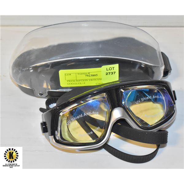 PRESCRIPTION SWIN/SNORKEL GOGGLES,+4