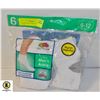 Image 1 : WHITE ANKLE SOCKS, SIZE 6-12, 6 PACK