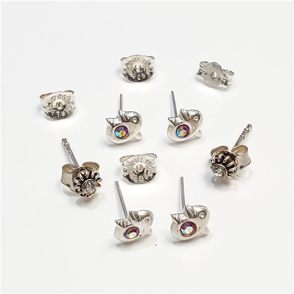 S257-36 SILVER SET OF THREE EARRINGS