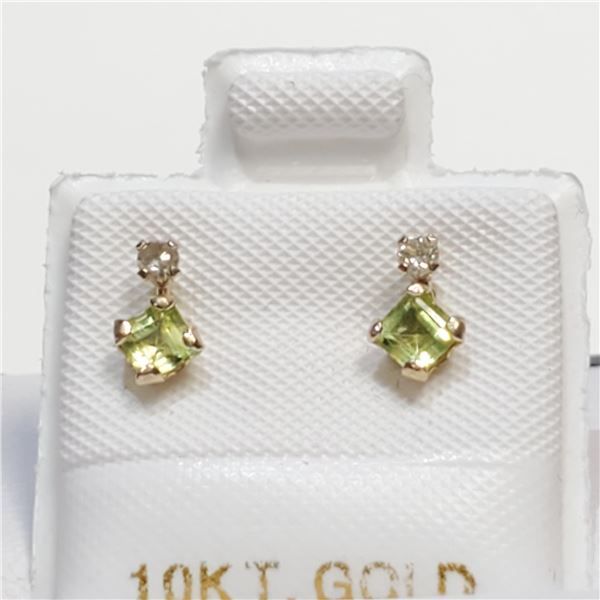 S257-35 10K PERIDOT(0.4CT) EARRINGS