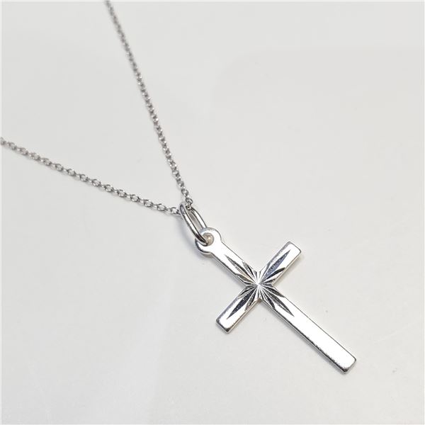 S257-14 SILVER CROSS NECKLACE