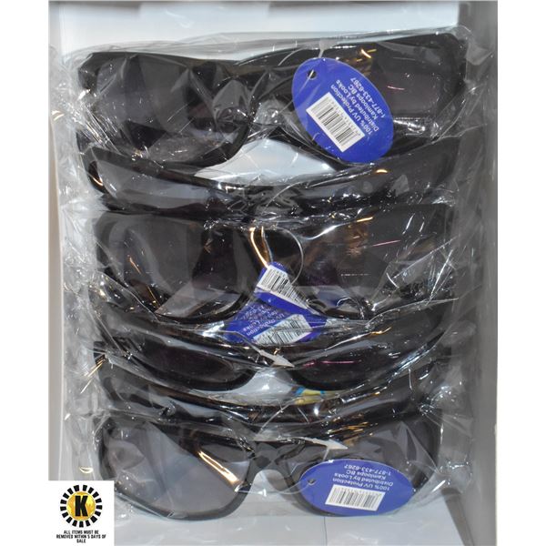 6 PAIRS OF BLACK DESIGNER SUNGLASSES