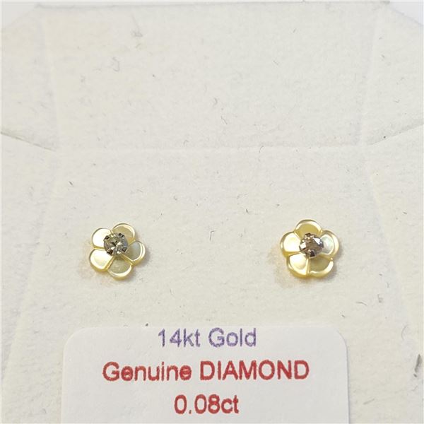 BZ1383-178 14K GENUINE DIAMOND EARRINGS