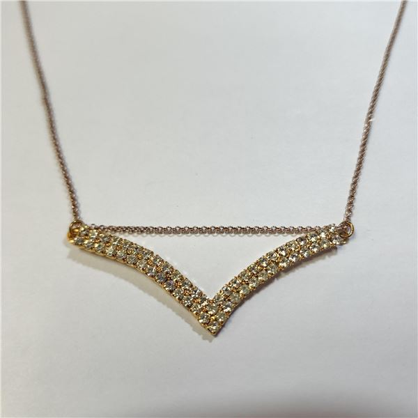 BZ1383-196 SILVER GOLD PLATED CHAIN NECKLACE