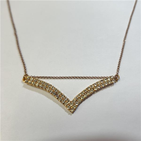 BZ1383-196 SILVER GOLD PLATED CHAIN NECKLACE