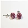 Image 1 : BZ1383-169 SILVER PINK CRYSTAL EARRINGS