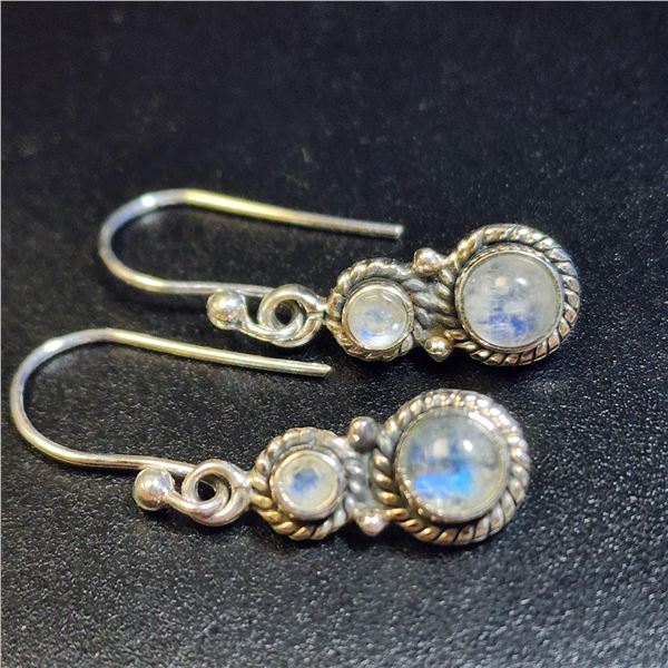 BZ1383-183 SILVER MOONSTONE EARRINGS