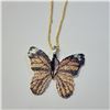 Image 1 : BZ1383-170 BUTTERFLY GOLD PLATED 16" NECKLACE