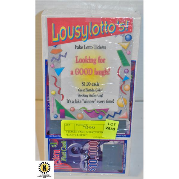 4 BOXES FAKE SCRATCH TICKETS "LOUSY LOTTO"