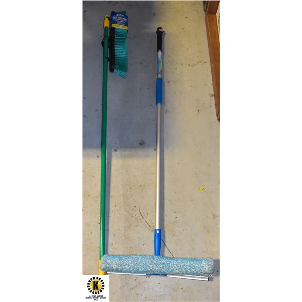 HD BROOM & SQUEEGEE W/HOSE ATTACHMENT