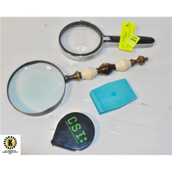 4 ESTATE MAGNIFYING GLASSES TOGETHER-ESTATE