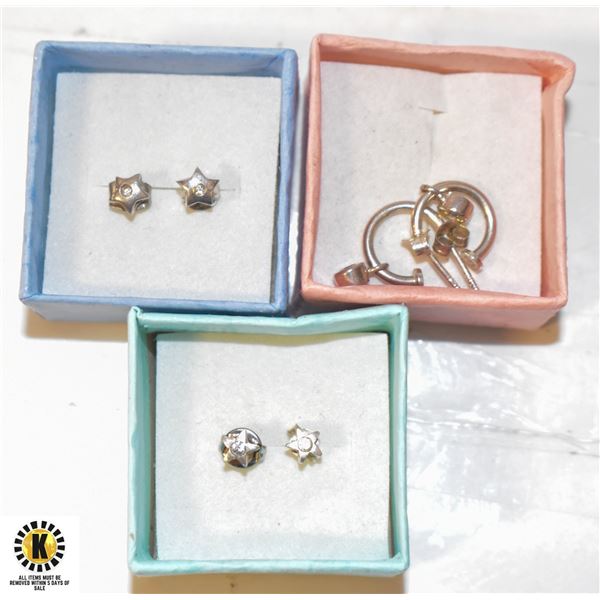 3 PAIRS OF 925 SILVER EARRING IN BOXES