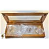 Image 1 : WOODEN BOX W/ CLEAR TOP FULL OF NEW EARRING SETS