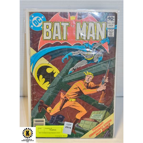 DC COMICS BATMAN #325