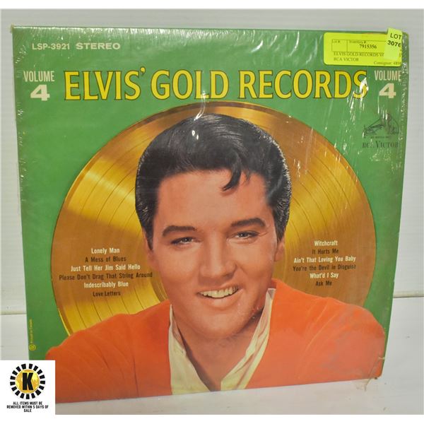 ELVIS GOLD RECORDS VOL.4 LP BY RCA VICTOR