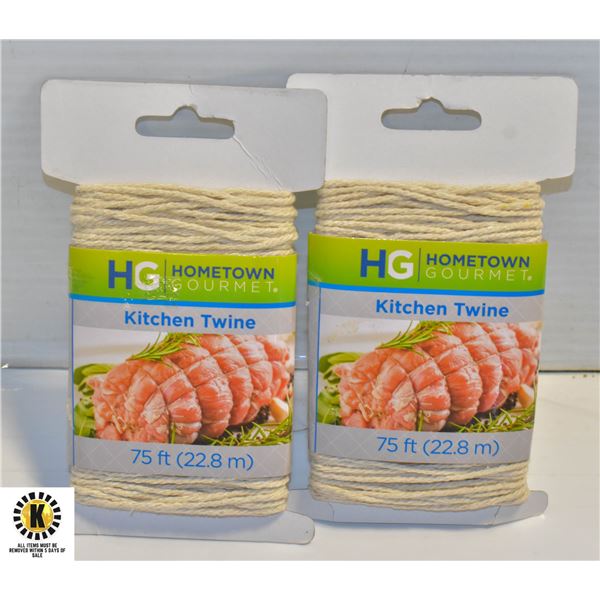 2 NEW SEALED PACKS HG KITCHEN TWINE 75FT EACH PACK