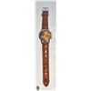 Image 1 : MENS LEATHER GENEVA QUARTZ WATCH BROWN