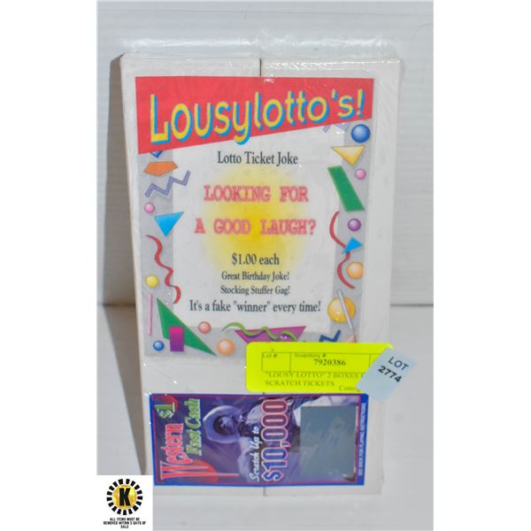 "LOUSY LOTTO" 2 BOXES FAKE SCRATCH TICKETS