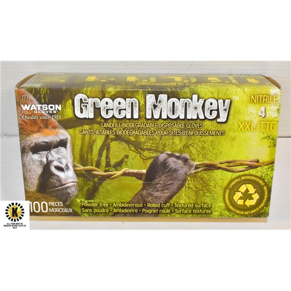 GREEN MONKEY 4MIL GLOVES SIZE XXL 100 PIECES