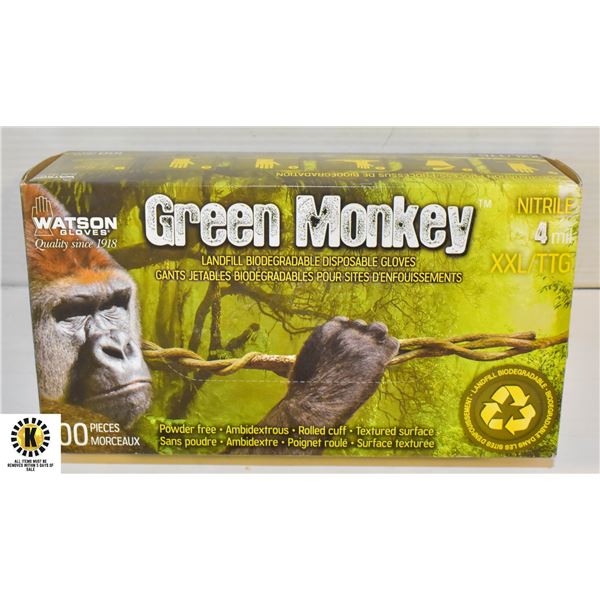 GREEN MONKEY 4MIL GLOVES SIZE XXL 100 PIECES