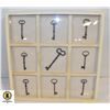 SKELETON KEYS WALL HANGING WOODEN FRAMED