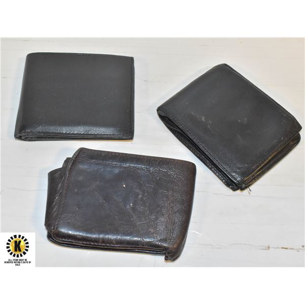 3 LEATHER WALLETS