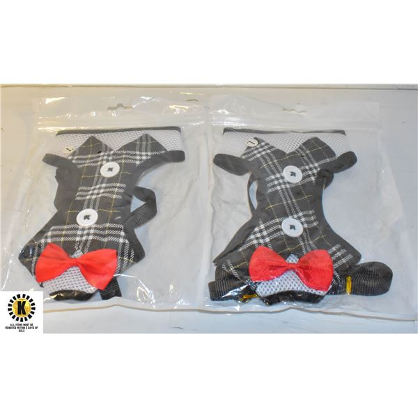 2PCS DOG HARNESS WITH BOWTIE – NEW