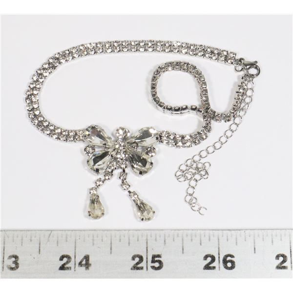 NEW RHINESTONE BOW CHOKER