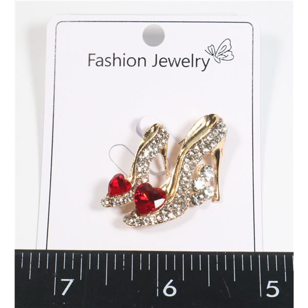 NEW HIGH HEEL RHINESTONE SHOE BROOCH