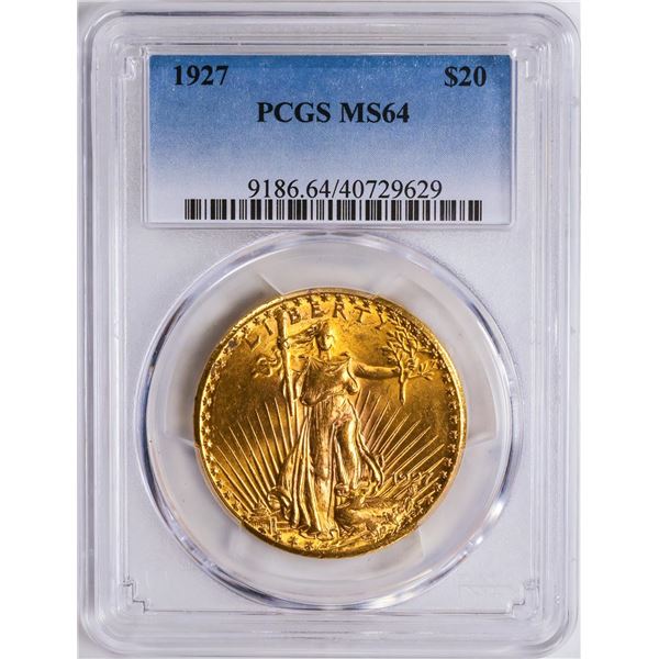 1927 $20 St. Gaudens Double Eagle Gold Coin PCGS MS64