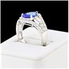 Image 3 : 2.08 ctw Tanzanite and 1.51 ctw Diamond 14K White Gold Ring