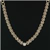 Image 5 : 14K Gold 2.21 ctw Brilliant Diamond Twisted Cable Circle Link 15" Choker Necklac