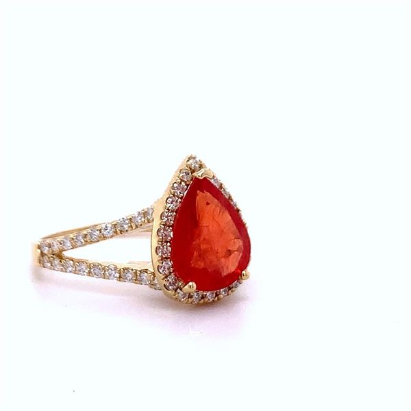 18k Orange Sapphire Ring