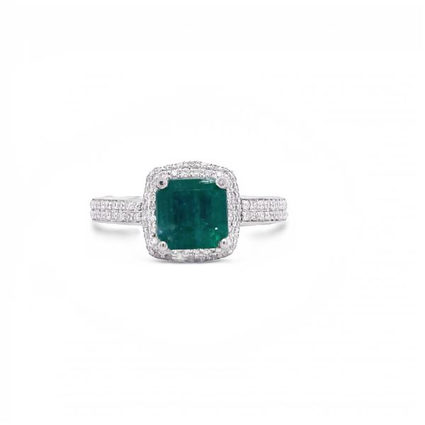 Platinum Emerald Ring 1.64 ct