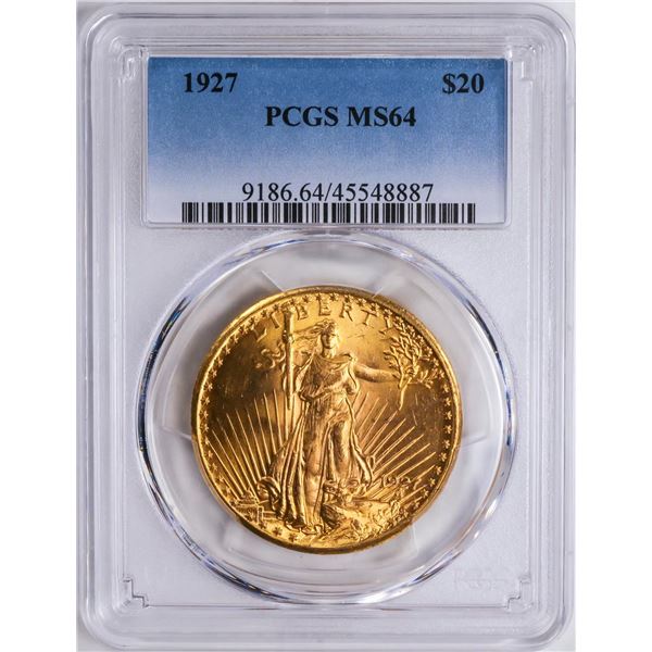 1927 $20 St. Gaudens Double Eagle Gold Coin PCGS MS64