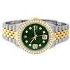 Image 3 : Rolex Mens Stainless Steel and Yellow Gold Green VVS Diamond 36mm Datejust