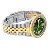 Image 4 : Rolex Mens Stainless Steel and Yellow Gold Green VVS Diamond 36mm Datejust