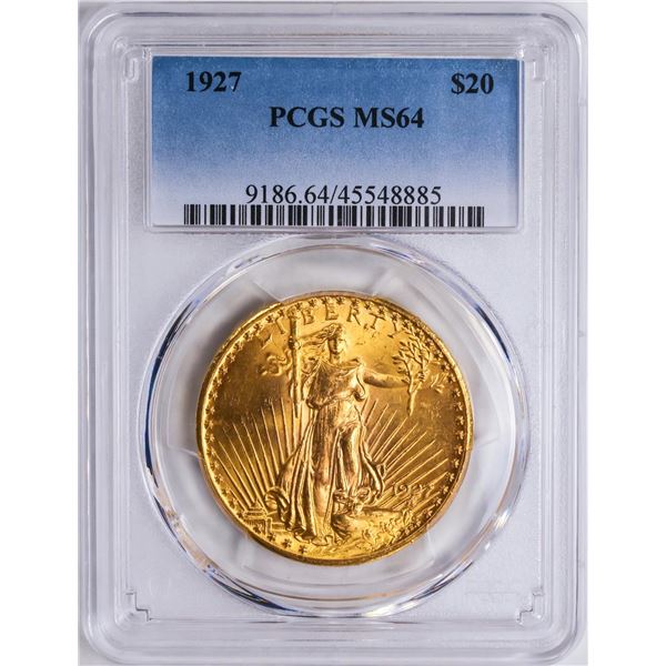 1927 $20 St. Gaudens Double Eagle Gold Coin PCGS MS64