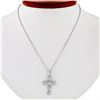 Image 3 : New 14k White Gold 0.85 ctw Ideal Cut Diamond Multi Circle Cluster Cross Pendant