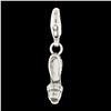 Image 2 : 14k White Gold .15 ctw Diamond High Heel Shoe Dangle Lobster Clasp Charm Pendant