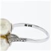 Image 8 : Antique Art Deco Platinum Mikimoto 7.5mm Dual Golden Pearl Engraved Bypass Ring