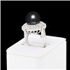 Image 3 : 12.0mm Black Pearl and 1.35 ctw Diamond 14K White Gold Ring
