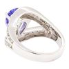 Image 3 : 2.35 ctw Pear Mixed Tanzanite And Round Brilliant Cut Diamond Ring - 18KT White