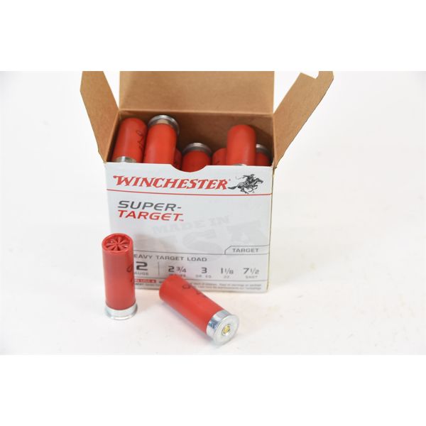 25 Rounds 12 Gauge Winchester Super-Target 2-3/4  #7-1/2 Ammunition