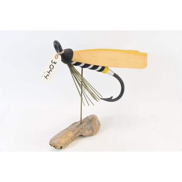 Fly Fishing Hook Wooden Carving 